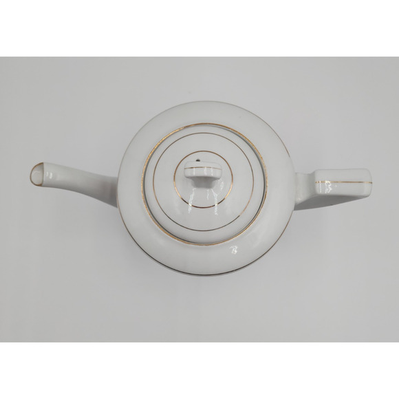 MCM HTF Rare Retro Design Green Orange Made In China Tea Pitcher Porcelain White - Picture 6 of 13